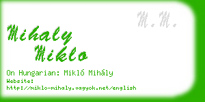 mihaly miklo business card